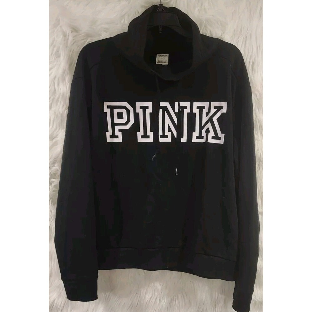 New Victoria's‎ Secret PINK Everyday Lounge Cowl Sweatshirt  Women Medium Black